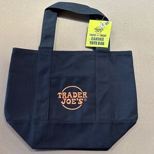 Trader Joe's Black Canvas Tote Bag